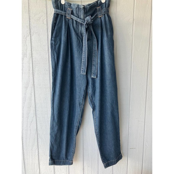 L'AGENCE Violette Paperbag Waist Nonstretch Demin Pant - Picture 5 of 8